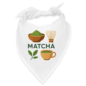 Matcha Zeremonie Illustration - Bandana - Weiß - Vorne