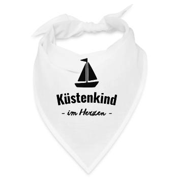 Küstenkind im Herzen - Bandana - Weiß - Vorne