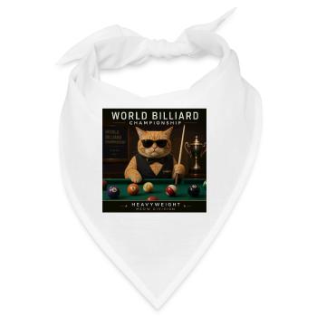 Katze spielt Billard in der Lounge Cool Lustig - Bandana - Weiß - Vorne
