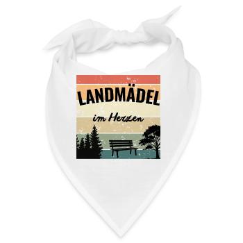 Landmädel im Herzen – Mein Zuhause - Bandana - Weiß - Vorne