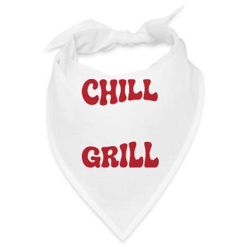 Chillen und Grillen - Bandana - Weiß - Vorne