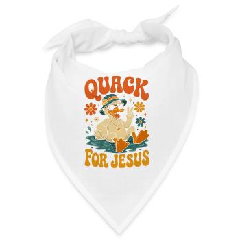 Quack für Jesus bunte Strandente - Bandana - Weiß - Vorne