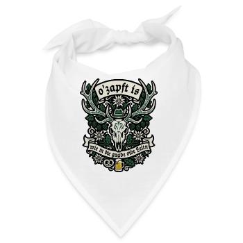O'zapft is | Gute alte Zeit | Hirschgeweih - Bandana - Weiß - Vorne
