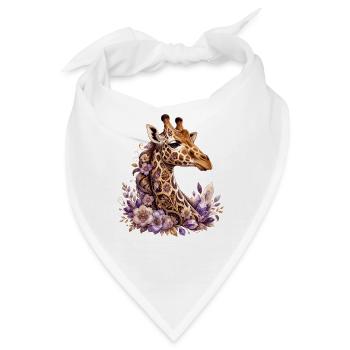 Blumen Giraffen Muster - Bandana - Weiß - Vorne