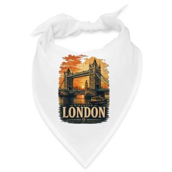 London Tower Bridge Sonnenuntergangsplakat - Bandana - Weiß - Vorne