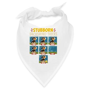 Sturer Dackel Tricks - Bandana - Weiß - Vorne
