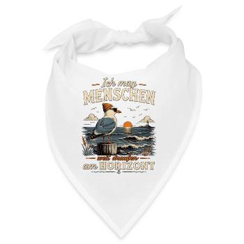 Möwe Ich mag Menschen am Horizont - Bandana - Weiß - Vorne