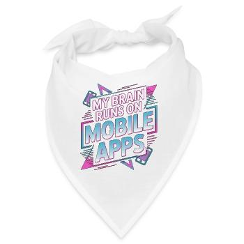 Mobile App Developer My Brain Runs Mobile Coding - Bandana - Weiß - Vorne