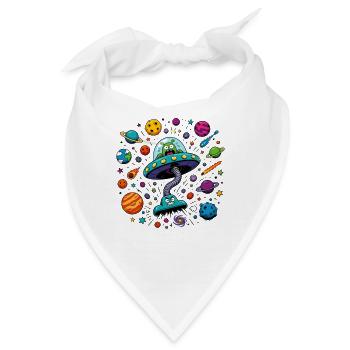 UFO Alien Tanz im All - Bandana - Weiß - Vorne