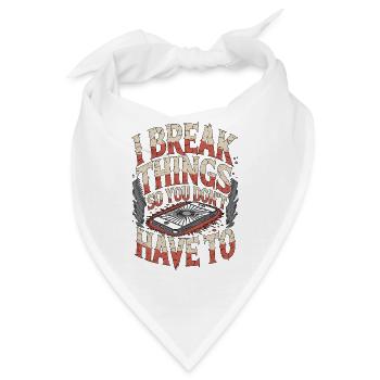 Mobile App Developer I Break Things Mobile Coding - Bandana - Weiß - Vorne