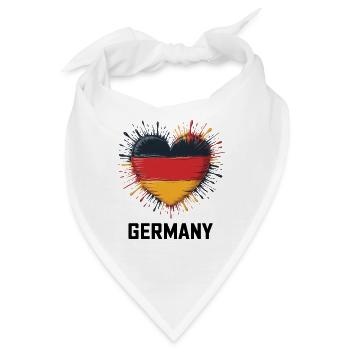  Herz mit Deutscher Flagge - Bandana - Weiß - Vorne