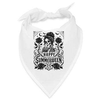 Happy Summerween Goth Tattoo Vintage Dark Art - Bandana - Weiß - Vorne