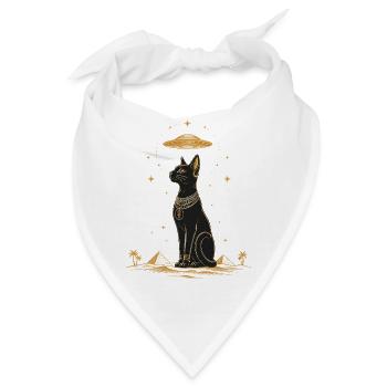 Ägyptische UFO-Katze - Bandana - Weiß - Vorne