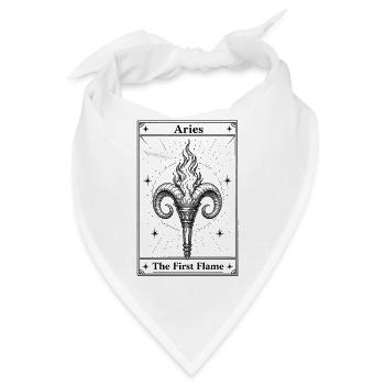 Widder | Tarotkarte Sternzeichen - Bandana - Weiß - Vorne