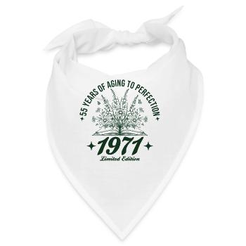 55. Geburtstag Wildblumen Jahrgang 1971 Retro - Bandana - Weiß - Vorne
