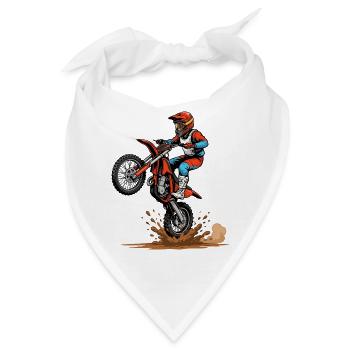 Motocross Sprung im Schlamm - Bandana - Weiß - Vorne