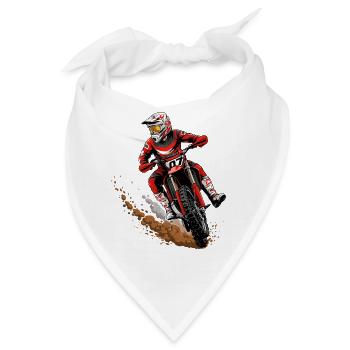 Motocross-Stuntfahrer im Staub - Bandana - Weiß - Vorne
