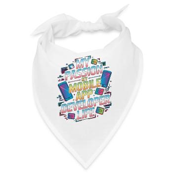 Mobile App Developer My Passion My Mobile Coding - Bandana - Weiß - Vorne