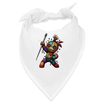 Patchwork Nadelpuppe - Bandana - Weiß - Vorne