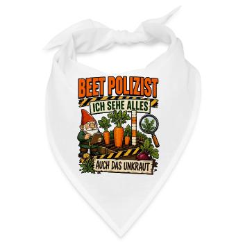 Beet Polizist Gartenzwerg Unkraut Humor - Bandana - Weiß - Vorne