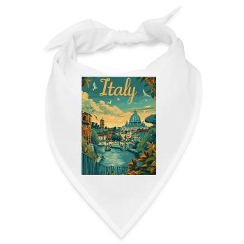 Italien Panorama am Tiber - Bandana - Weiß - Vorne