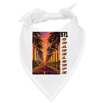 Guadeloupe 971 Karte und Route des Palmiers - Bandana - Weiß - Vorne