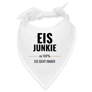 Eis Junkie zu 100% Eis geht immer - Bandana - Weiß - Vorne