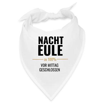 Nachteule zu 100% – Vor Mittag geschlossen - Bandana - Weiß - Vorne