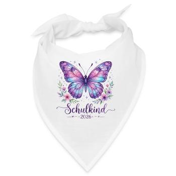 Schmetterling Schulbeginn 2026 - Bandana - Weiß - Vorne
