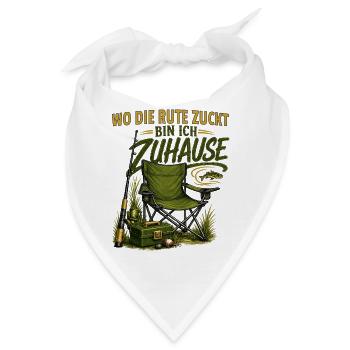 Wo Die Rute Zuckt Bin Ich Zuhause Angler - Bandana - Weiß - Vorne