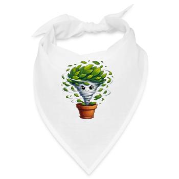 Pflanzen Tornado Wirbelnde Blätter - Bandana - Weiß - Vorne