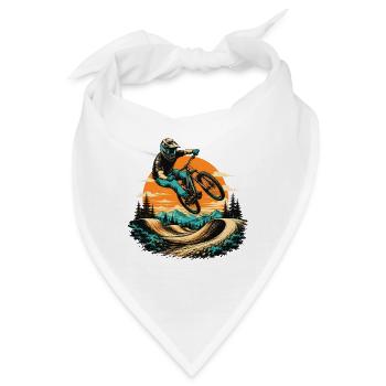 MTB Dirt Jump Whip Sonnenuntergang Biker Freerider - Bandana - Weiß - Vorne