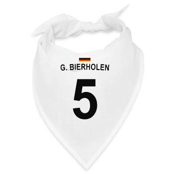 G Bierholen Lustiges Fußball Fan Shirt - Bandana - Weiß - Vorne