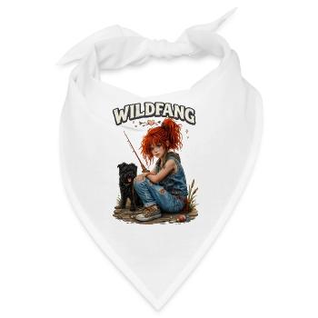 Wildfang –Freigeist Mädchen mit Hund und Abenteuer - Bandana - Weiß - Vorne
