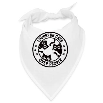 Ich schnurre Katzen über Menschen - Bandana - Weiß - Vorne