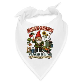 Abteilung Gartenzwerg Kleingarten Humor - Bandana - Weiß - Vorne