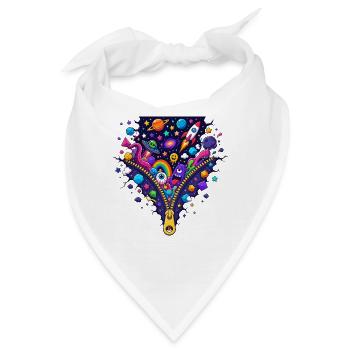 Kosmoszauber Zipperdesign - Bandana - Weiß - Vorne