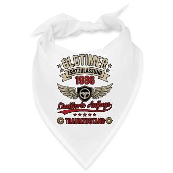 Oldtimer Erstzulassung 1986 Limited Edition  - Bandana - Weiß - Vorne