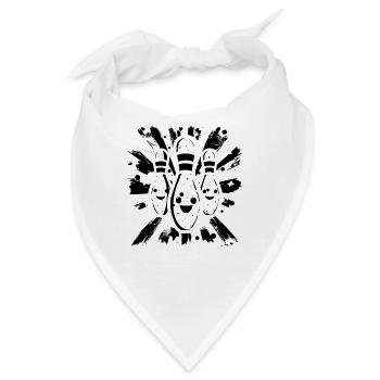 Cartoon Bowling Pins - Bandana - Weiß - Vorne