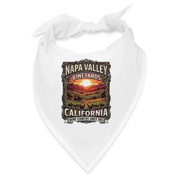 Weinberg im Napa Valley, Kalifornien - Bandana - Weiß - Vorne
