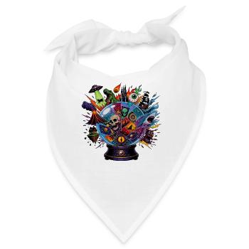 Kosmische Orakel-Sphäre - Bandana - Weiß - Vorne