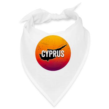 Die Karte von Cyprus retro Sonnenuntergang Zypern - Bandana - Weiß - Vorne