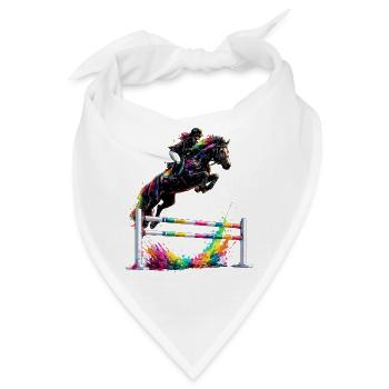 Buntes Springpferd Turnier Reitsport Dynamik - Bandana - Weiß - Vorne