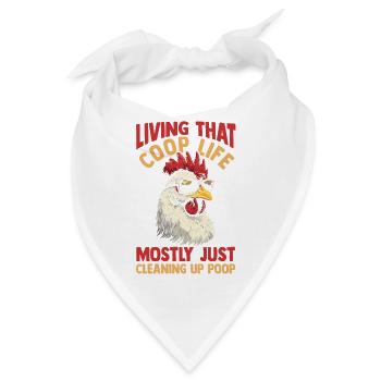 Farmer Rooster Flock Poultry Chicken - Bandana - Weiß - Vorne