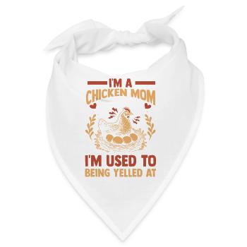 Chicken Mom Mother Rooster Flock Poultry Farmer - Bandana - Weiß - Vorne