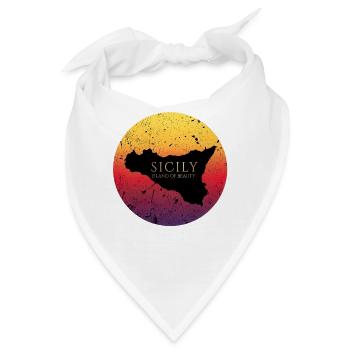 Karte von Sizilien italienische Insel Sicily Italy - Bandana - Weiß - Vorne