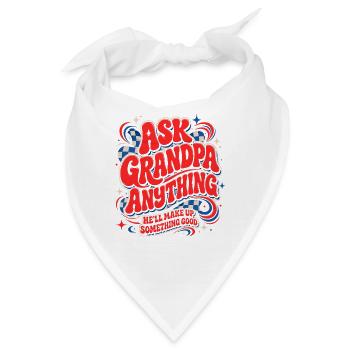 Frag Großvater Alles – Retro Typo - Bandana - Weiß - Vorne
