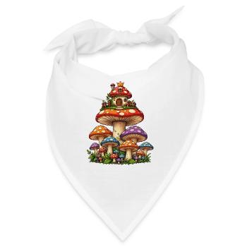 Zauberpilzhaus im Wald - Bandana - Weiß - Vorne