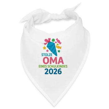 Stolze Oma eines Schulkindes 2026 - Bandana - Weiß - Vorne