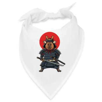 Capybara-Samurai unter Roter Sonne - Bandana - Weiß - Vorne